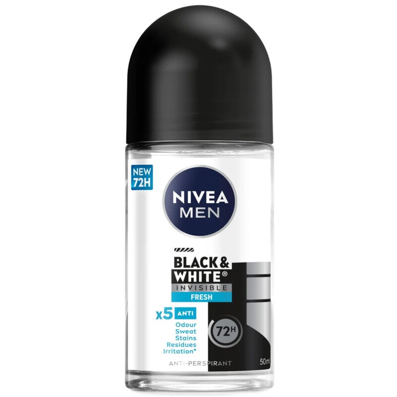 NIVEA MEN DEODORANT ROLL-ON BLACK & WHITE INVISIBLE FRESH 50ml